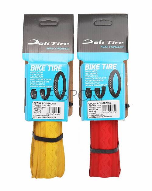 Opona DELI TIRE 700X20C zwijana żółta