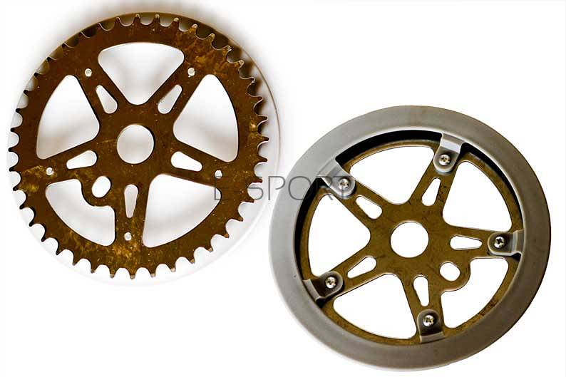 Blat mechanizmu korbowego BMX 40T chrom z osłoną szarą