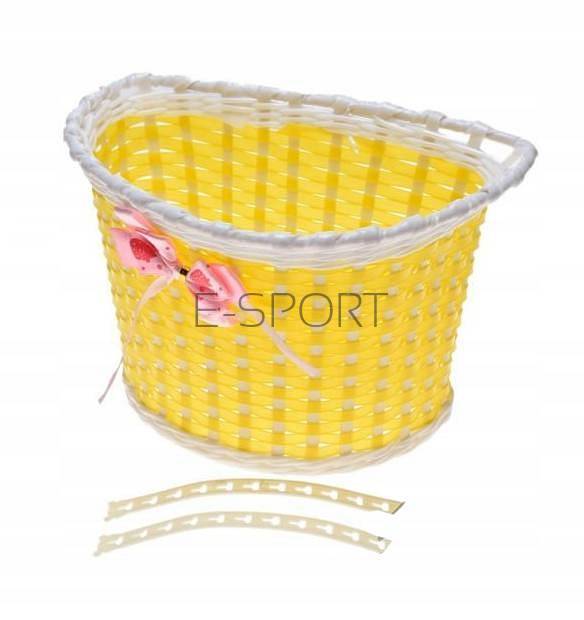 koszyk do rowerka dziecięcego plastikowy żółty