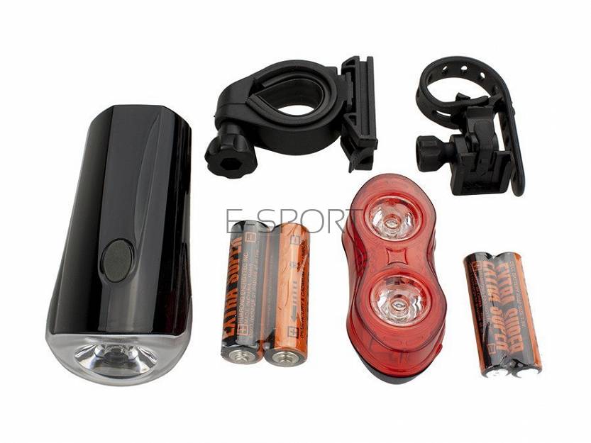Zestaw oświetlenia Verso /XC-192151/ przód Led 0,5 W ,tylna 2x0,5W/baterie w kpl.