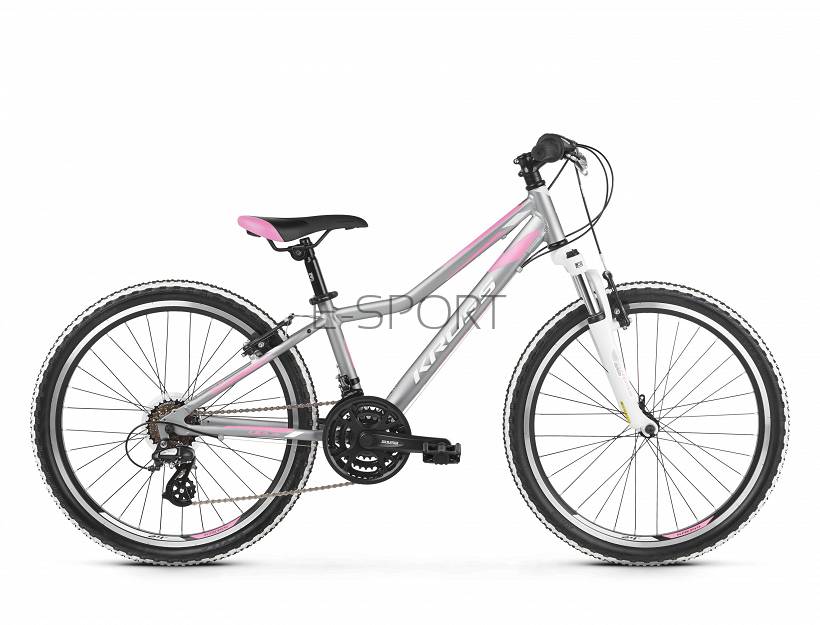 ROWER Kross Lea JR 2.0 D 24 srebrno różowo biały mat